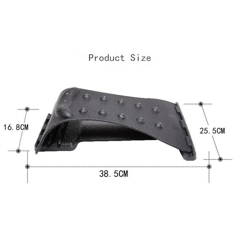 Black cervical traction neck massager with 10 magnetic dots and acupressure points