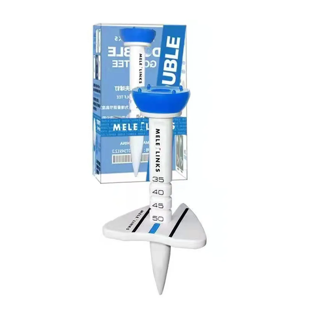 Single silica gel golf tee 77mm long in green colour with align marking on silicone head