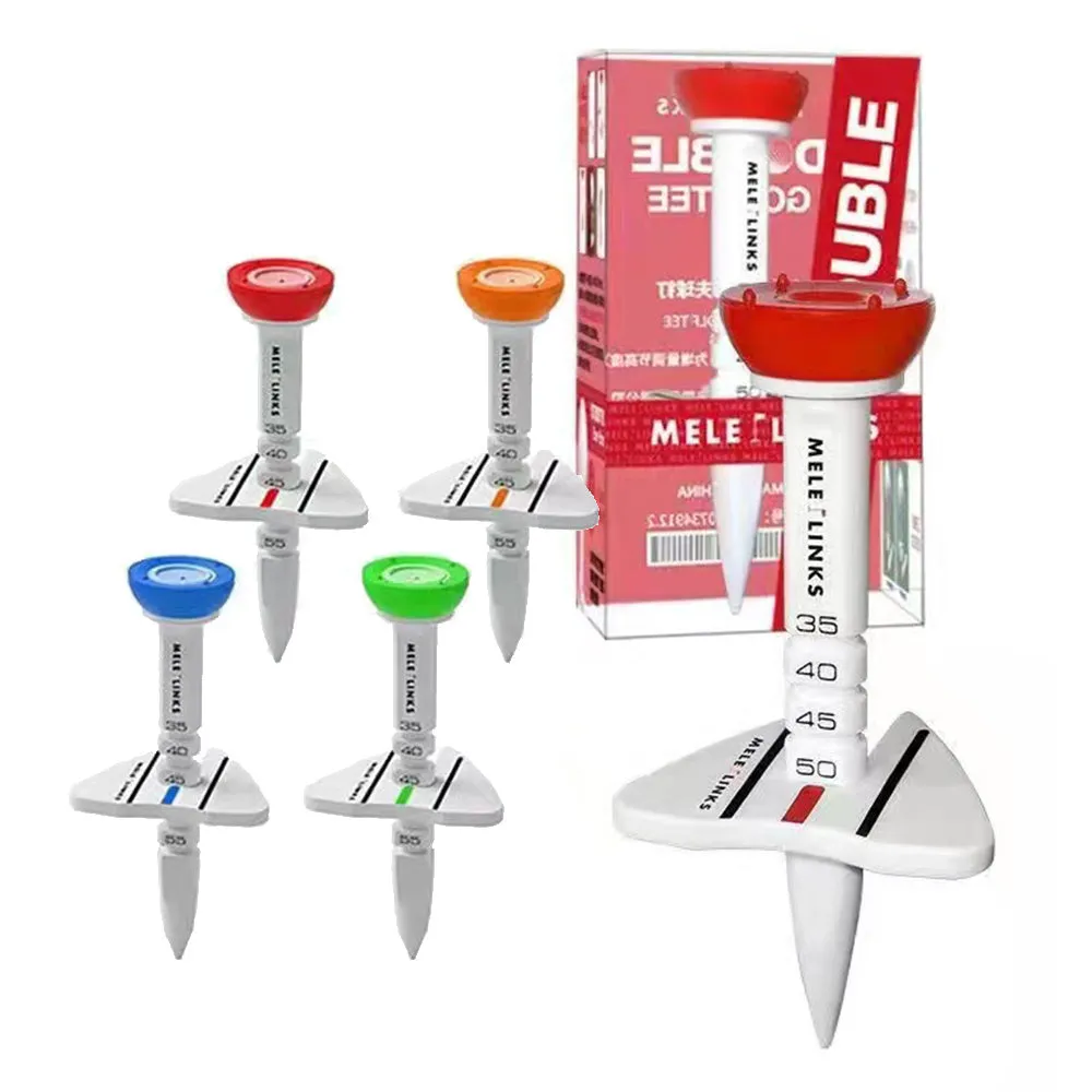 Single silica gel golf tee 77mm long in green colour with align marking on silicone head