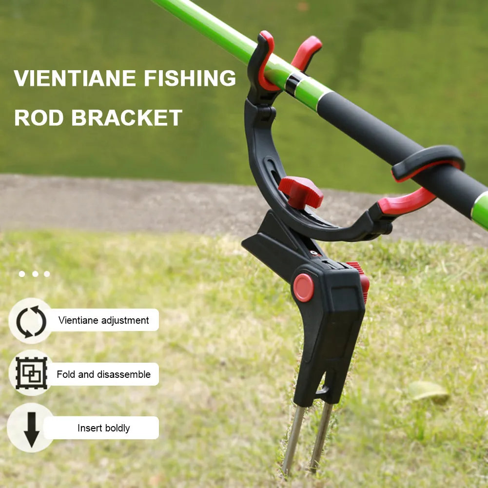 360 degree adjustable fishing rod holder with stainless steel spikes for beach or lake fishing