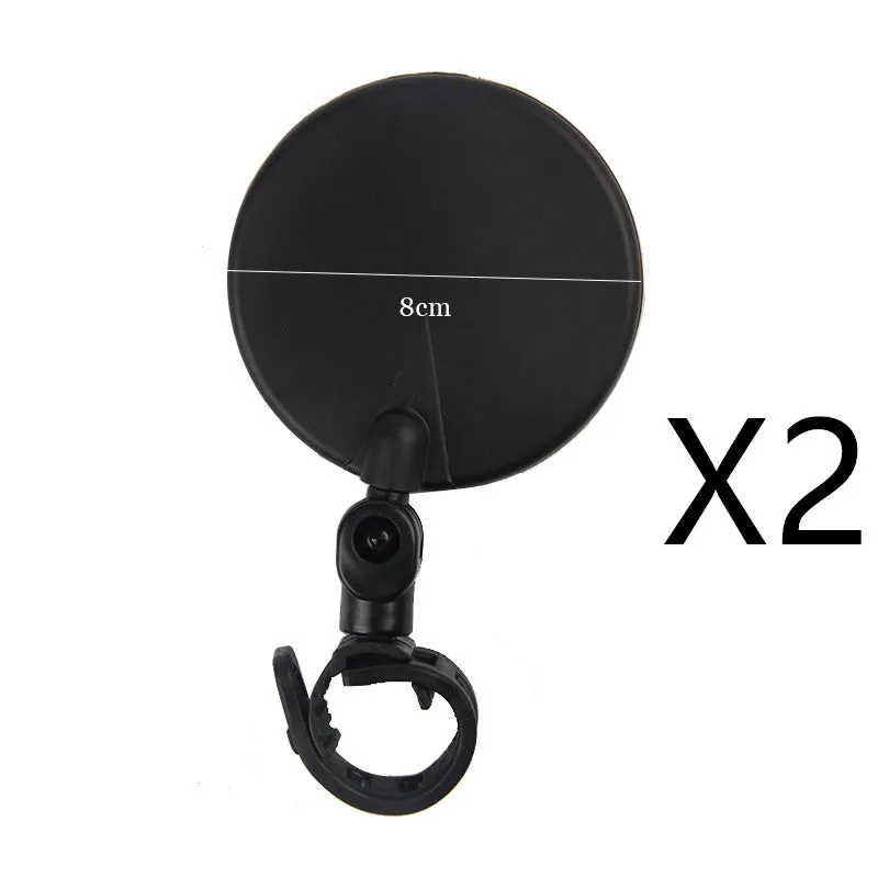Mountain bike bicycle rearview mirror with 360-degree rotation and adjustable belt for handlebars 15-35mm diameter