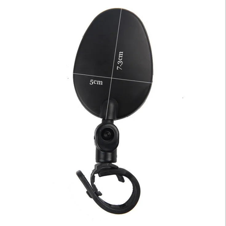 Mountain bike bicycle rearview mirror with 360-degree rotation and adjustable belt for handlebars 15-35mm diameter