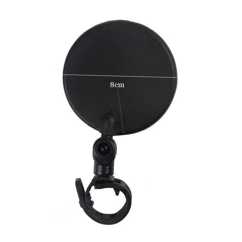 Mountain bike bicycle rearview mirror with 360-degree rotation and adjustable belt for handlebars 15-35mm diameter