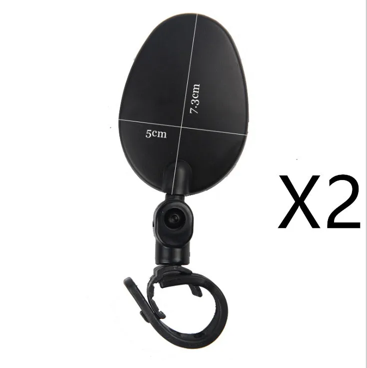 Mountain bike bicycle rearview mirror with 360-degree rotation and adjustable belt for handlebars 15-35mm diameter