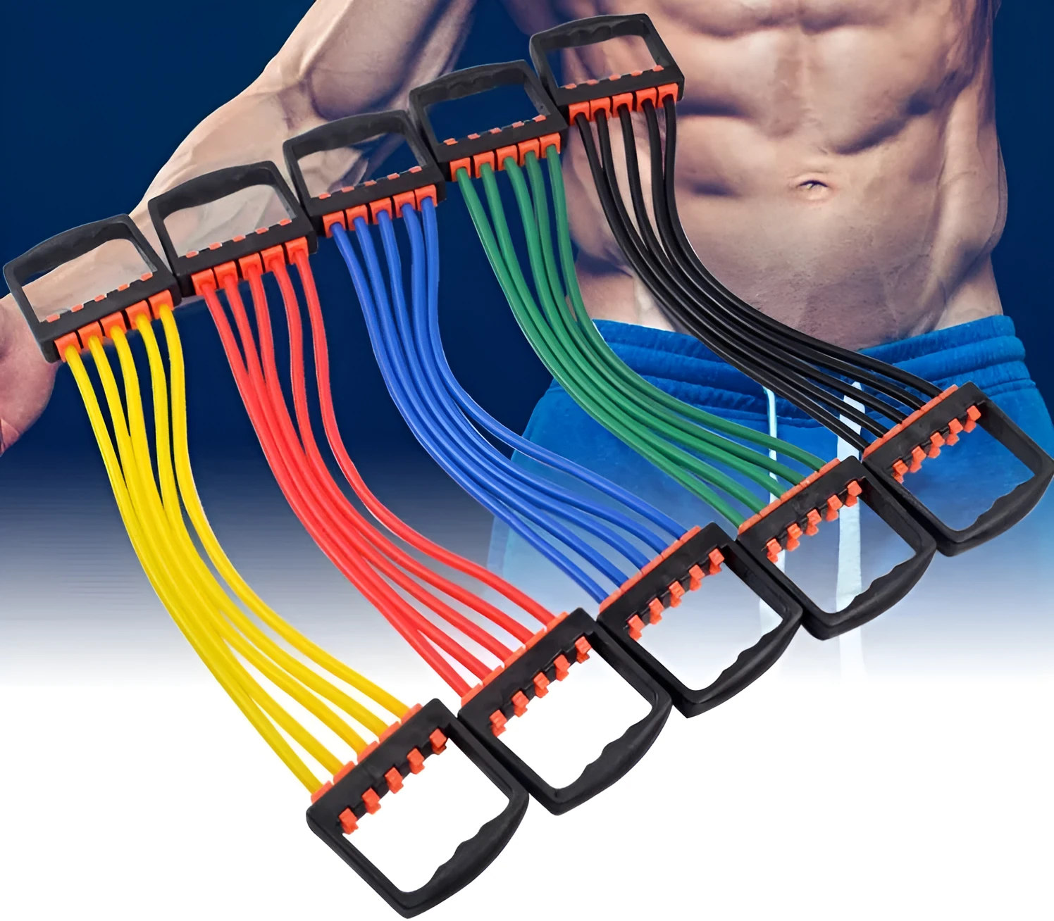 Chest dilator rubber rally arm muscle exerciser in black