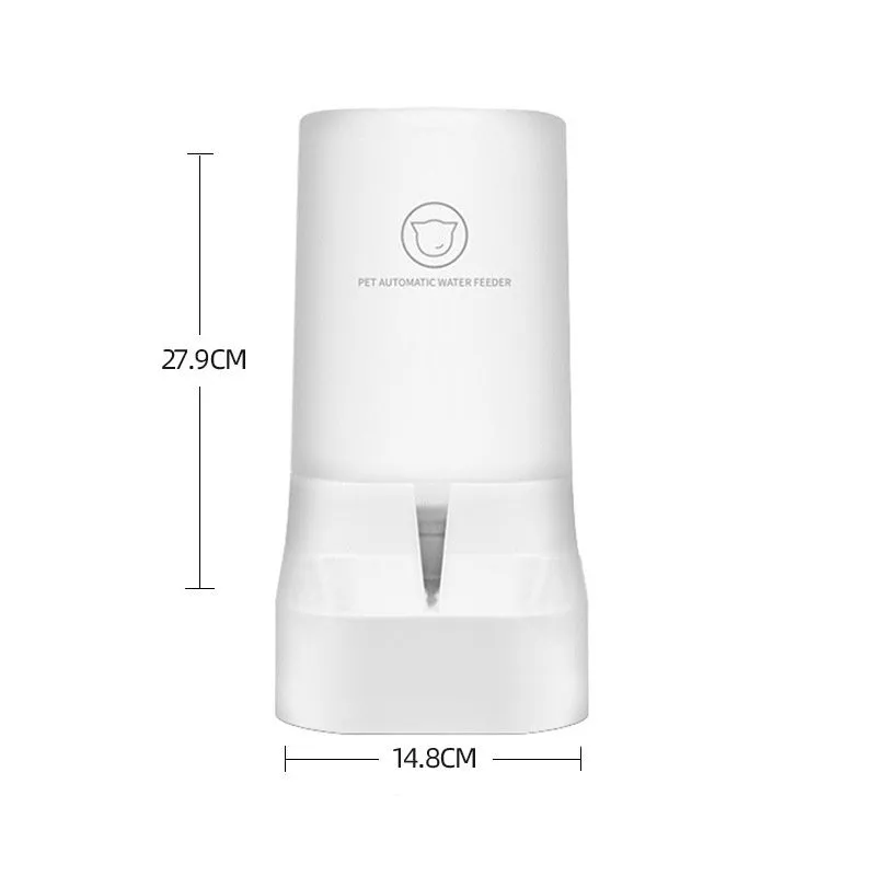 Pet large capacity automatic feeder 2.7L PP material for cats and dogs ivory white format