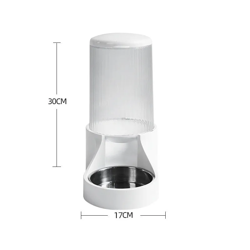 Pet large capacity automatic feeder 2.7L PP material for cats and dogs ivory white format