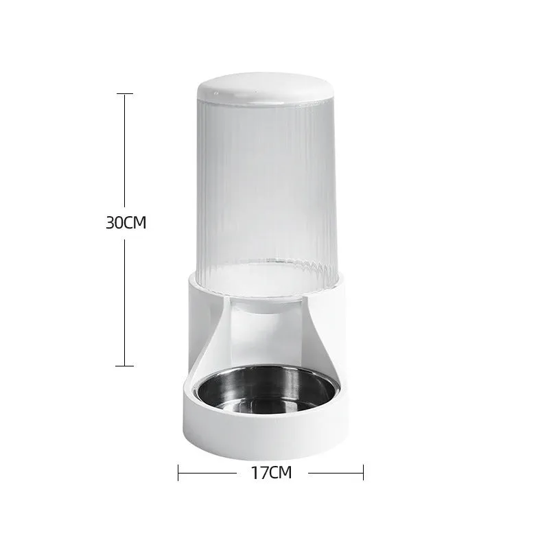 Pet large capacity automatic feeder 2.7L PP material for cats and dogs ivory white format