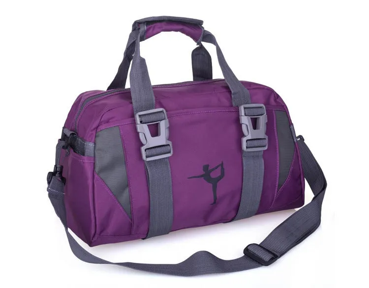 Matte finish gym backpack with yoga mat holder in dark blue medium size, urban simplicity style.
