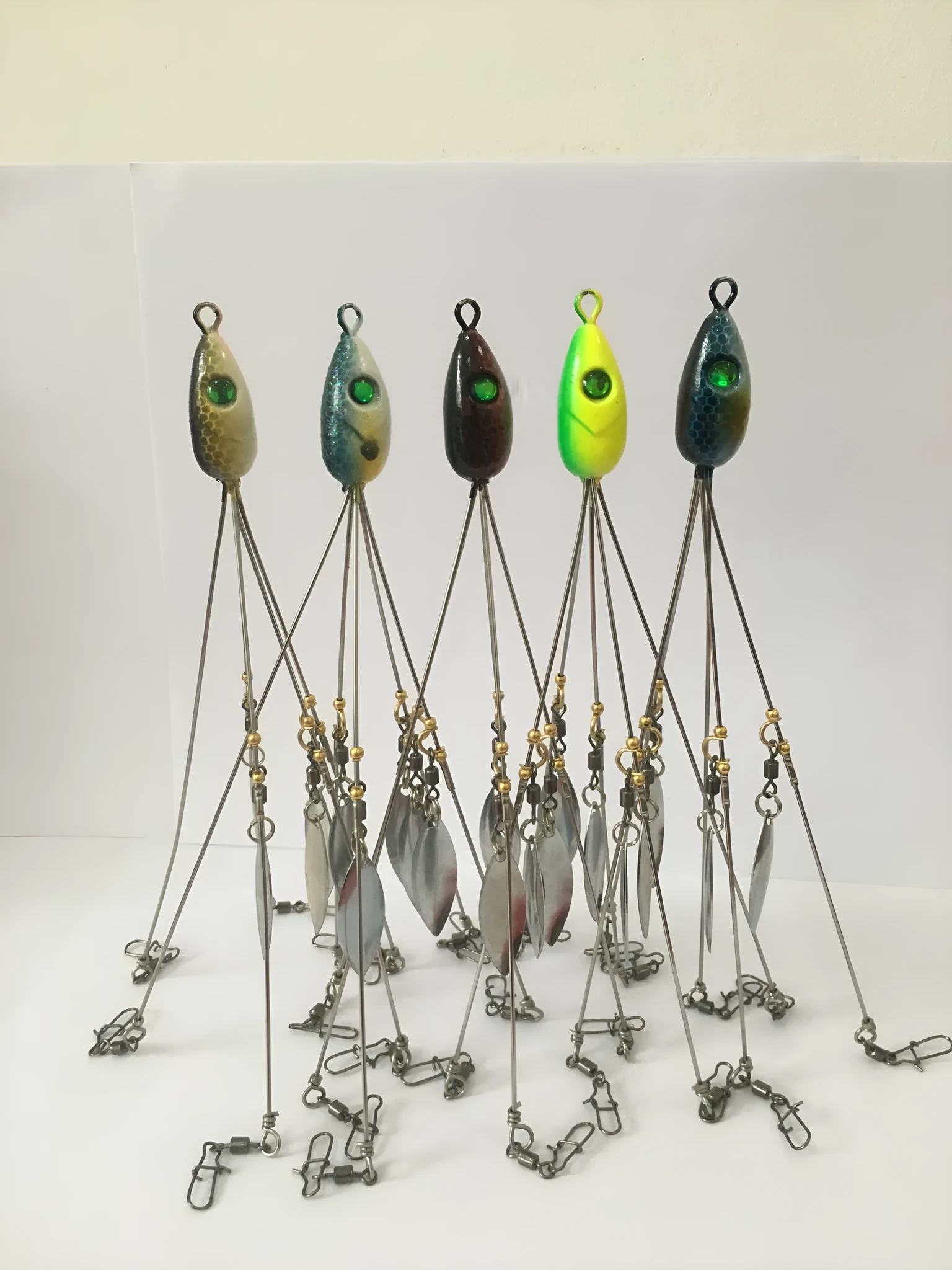 EVA fishing bait group set showing multiple artificial lures in different colours and shapes