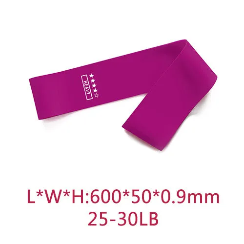 Five pink gradient latex yoga tension bands with varying thickness for resistance training