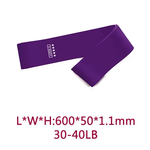 Five pink gradient latex yoga tension bands with varying thickness for resistance training