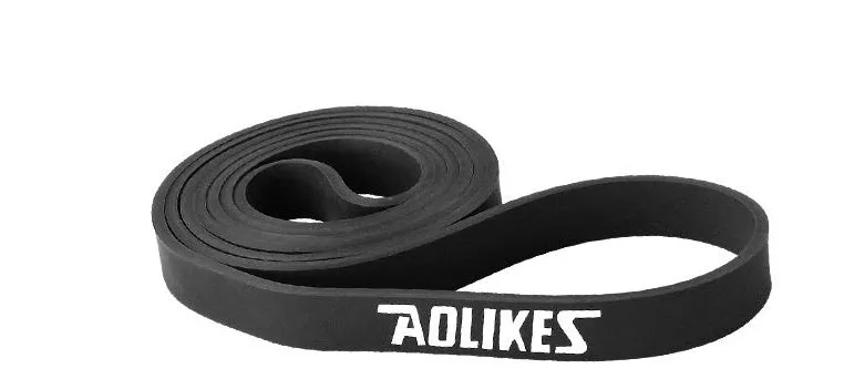 Natural latex rally resistance band in multiple colours: red, black, purple, green, and blue