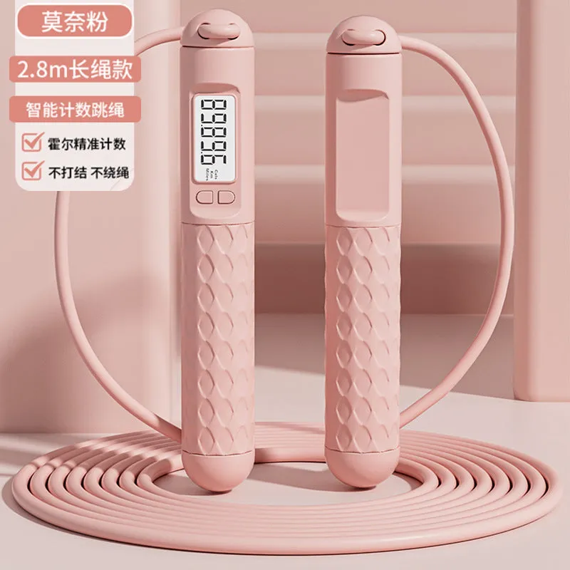 Fitness jump rope with ball bearing handles in a choice of colours and cord styles.