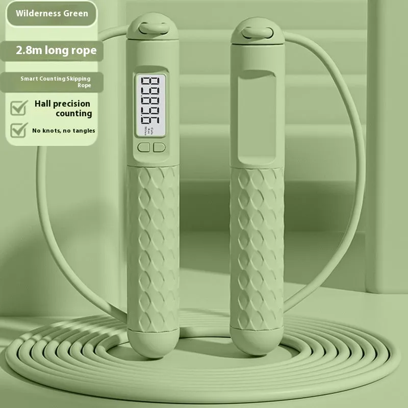 Fitness jump rope with ball bearing handles in a choice of colours and cord styles.