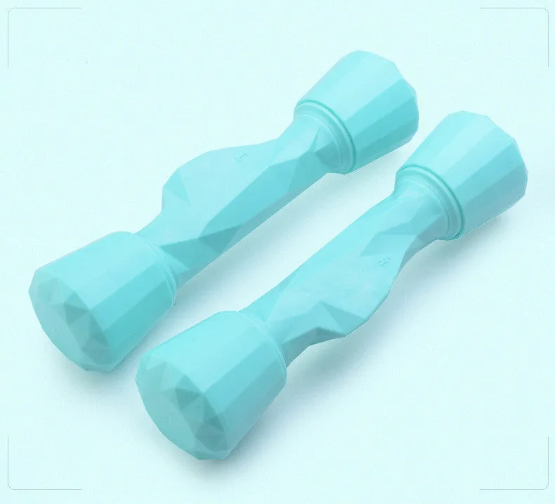 Adjustable diamond dumbbell fitness set 3kg pink TPE grip with detachable steel blocks