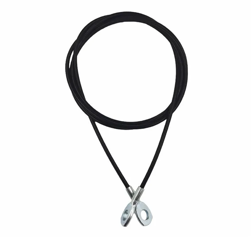 Black steel wire PU coated cable 2m long 5mm thick for fitness equipment pulley replacement