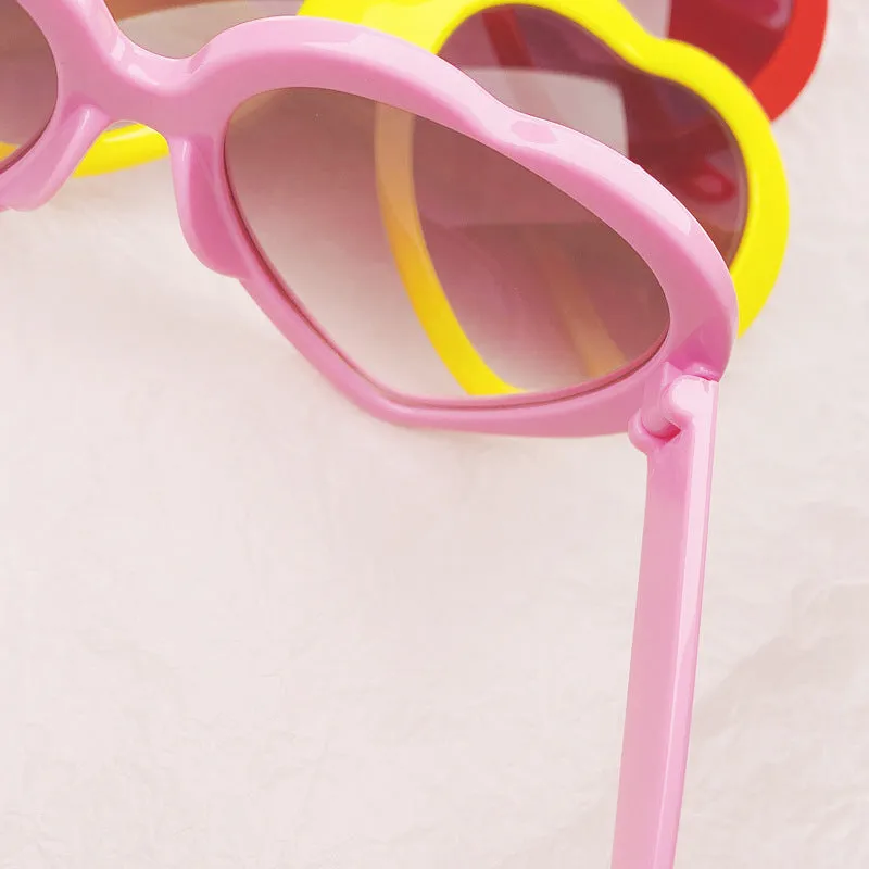 SUNFLOWER childrens plastic love-style sunglasses in multiple frame colours for kids birthday gift