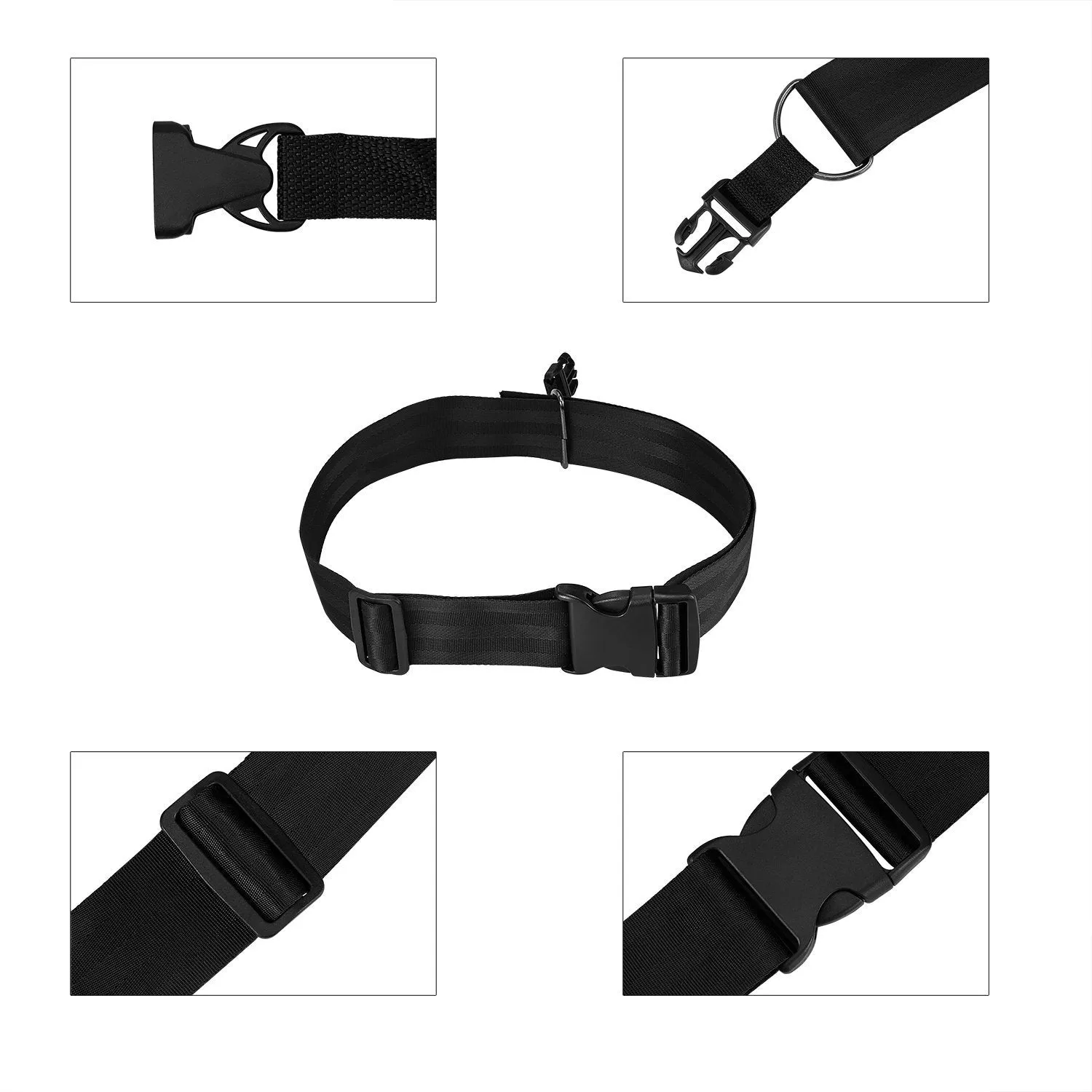 Black polyester 56 inch running speed training parachute with adjustable waist belt