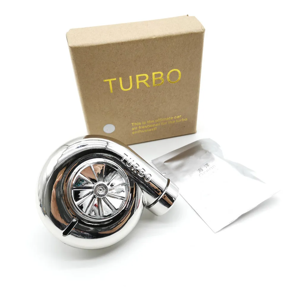 TURBO air outlet scented freshener in sapphire blue mounted on car vent for decoration and fragrance