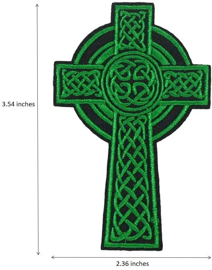 Embroidered fabric badge with Velcro strip showing clover design in green colour