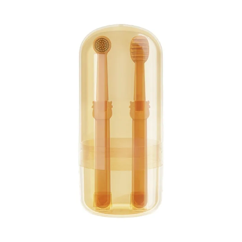 Pet cleaning care dog cat toothbrush set with two toothbrushes and toothpaste in box