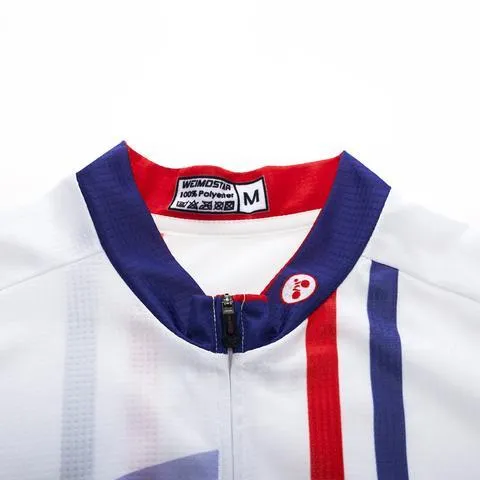 Men's long sleeve cycling jersey in photo colour, COOLMAX quick-dry fabric, side view