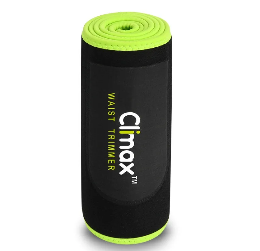 Bodybuilding sports belt black edging green with neoprene foam core adjustable free size waist up to 105 cm