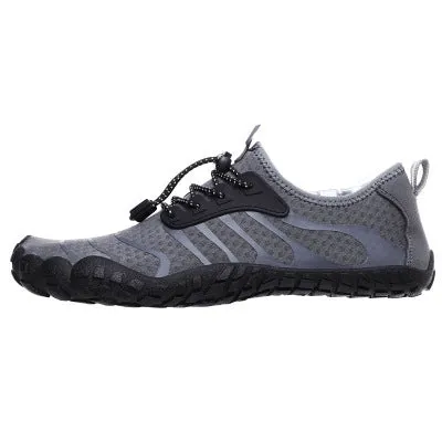Unisex upstream wading shoes with non-slip rubber outsole and mesh upper in Army Green