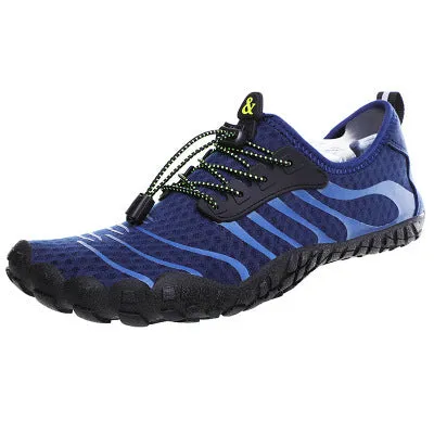 Unisex upstream wading shoes with non-slip rubber outsole and mesh upper in Army Green