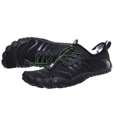 Unisex upstream wading shoes with non-slip rubber outsole and mesh upper in Army Green
