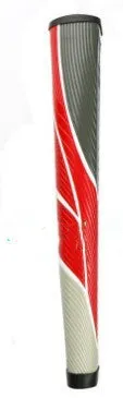 Set of four putting golf club grips in black, blue, grey, and red with 270mm length and rubber PU construction