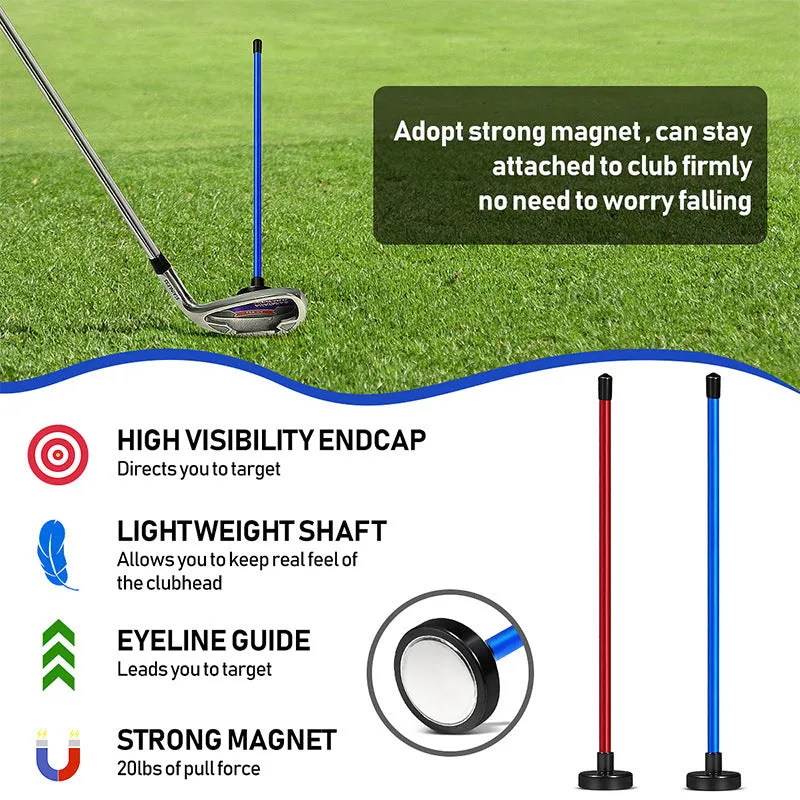 Aluminium alloy magnetic direction baseball bar golf swing trainer in red or blue colour