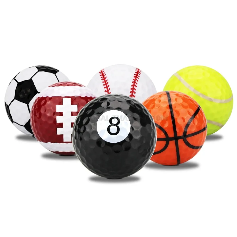 Golf practice ball with seamless dimple design and soft touch Sarin Surlyn cover