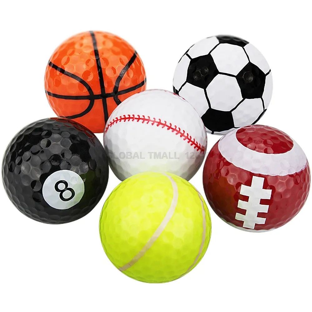 Golf practice ball with seamless dimple design and soft touch Sarin Surlyn cover
