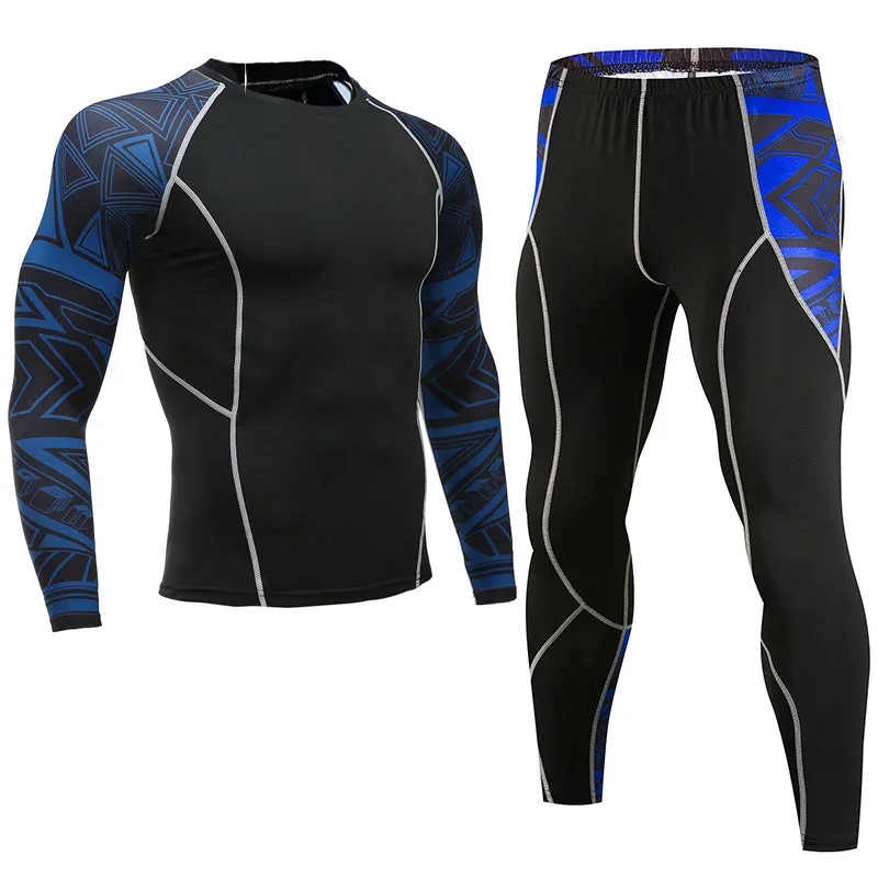 Sportswear quick-dry milk silk running suit in blue, polyester fabric for training