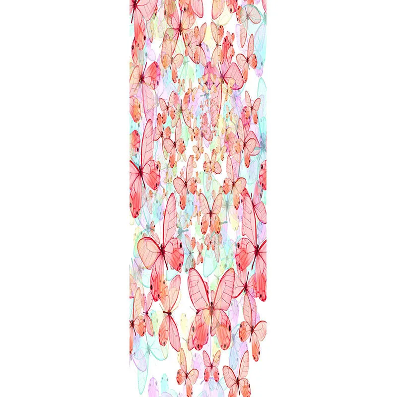 Printed yoga mat drape in exotic floral pattern, 185cm x 65cm, polyester nylon superfine fibre