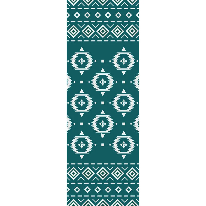 Printed yoga mat drape in exotic floral pattern, 185cm x 65cm, polyester nylon superfine fibre