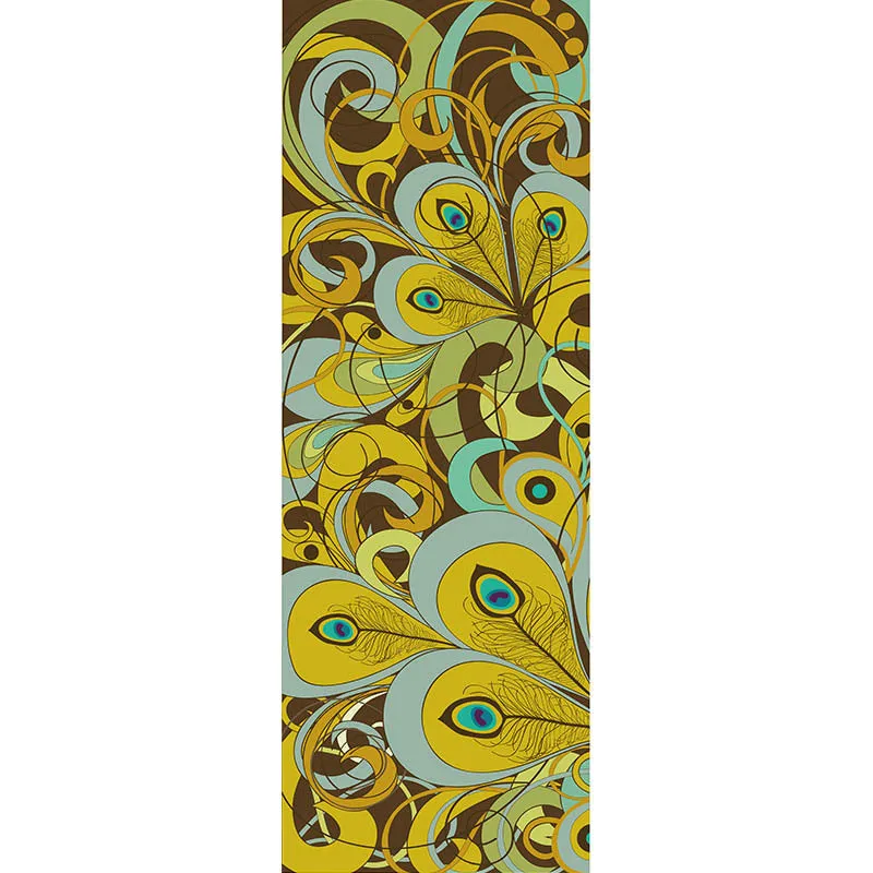 Printed yoga mat drape in exotic floral pattern, 185cm x 65cm, polyester nylon superfine fibre