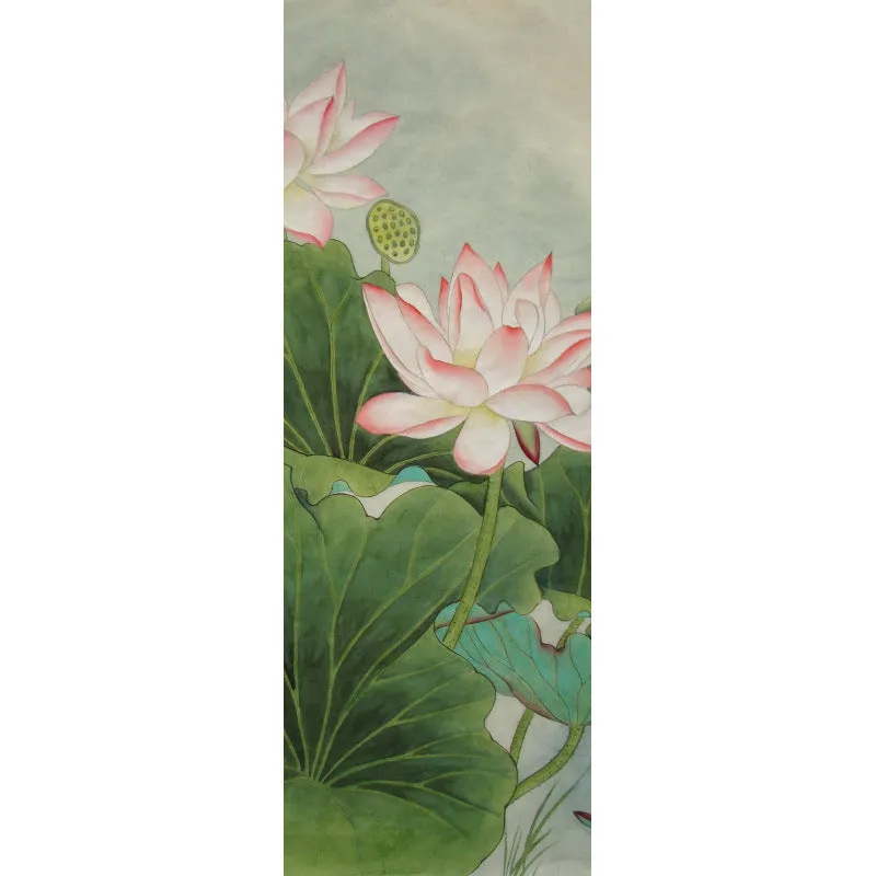 Printed yoga mat drape in exotic floral pattern, 185cm x 65cm, polyester nylon superfine fibre