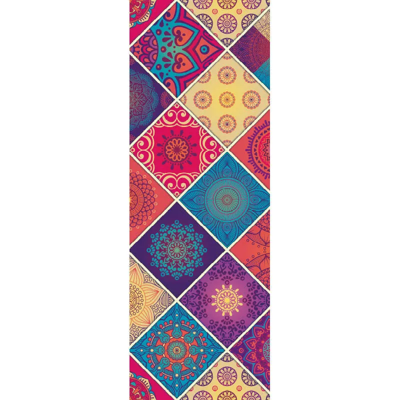 Printed yoga mat drape in exotic floral pattern, 185cm x 65cm, polyester nylon superfine fibre
