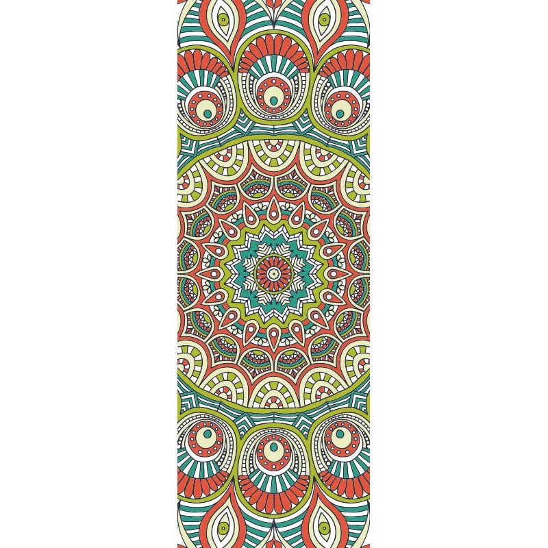 Printed yoga mat drape in exotic floral pattern, 185cm x 65cm, polyester nylon superfine fibre