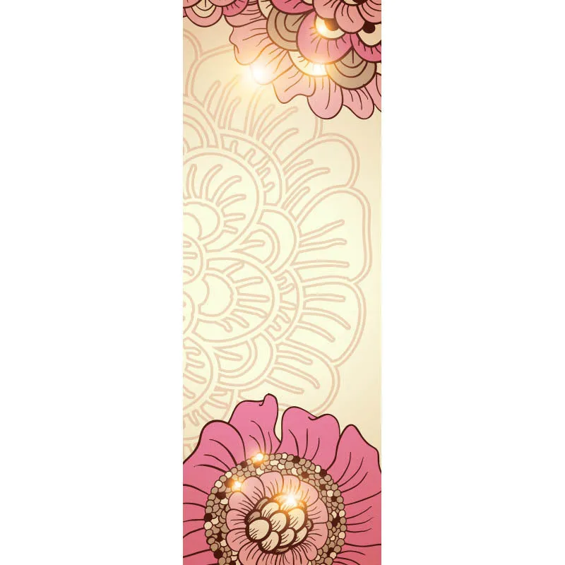 Printed yoga mat drape in exotic floral pattern, 185cm x 65cm, polyester nylon superfine fibre