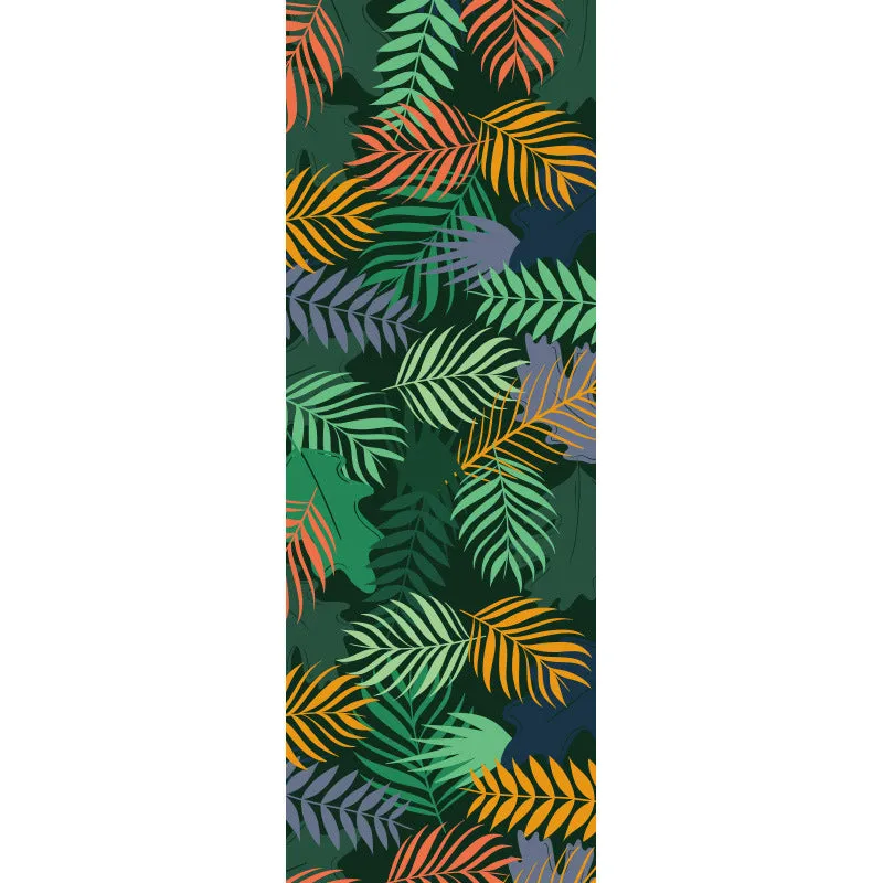 Printed yoga mat drape in exotic floral pattern, 185cm x 65cm, polyester nylon superfine fibre