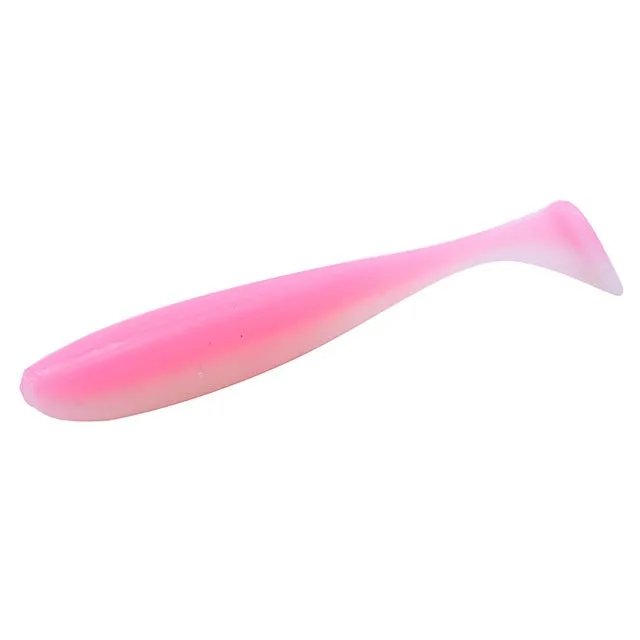 Soft silicone bionic fishing bait 6cm 1.4g T tail artificial lure with hook groove