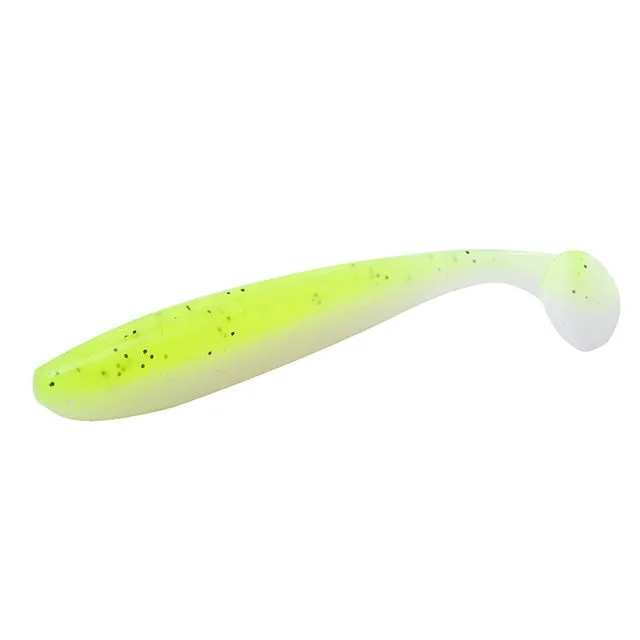 Soft silicone bionic fishing bait 6cm 1.4g T tail artificial lure with hook groove