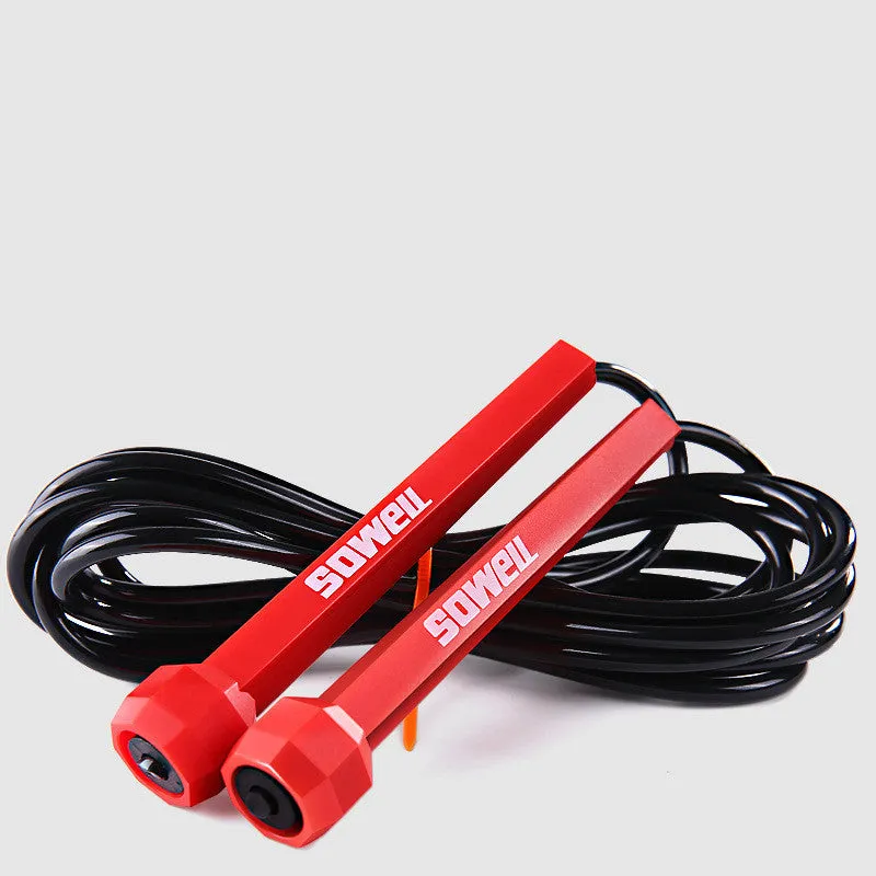 Adult training skipping rope in black, 3 metre length, PP material, for fitness equipment use