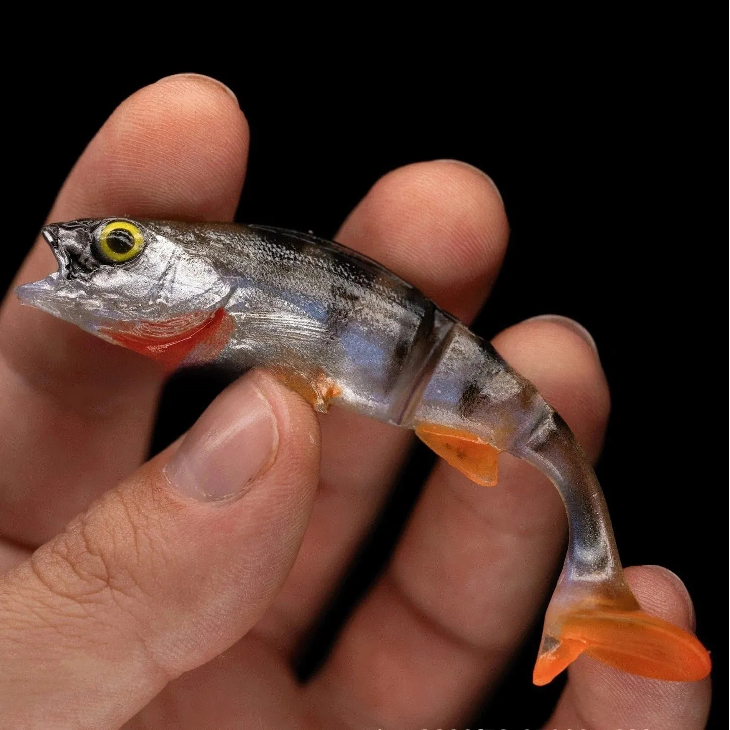 T-tail catfish design soft fishing lure with scissors tail in fish colour pattern for sea fishing