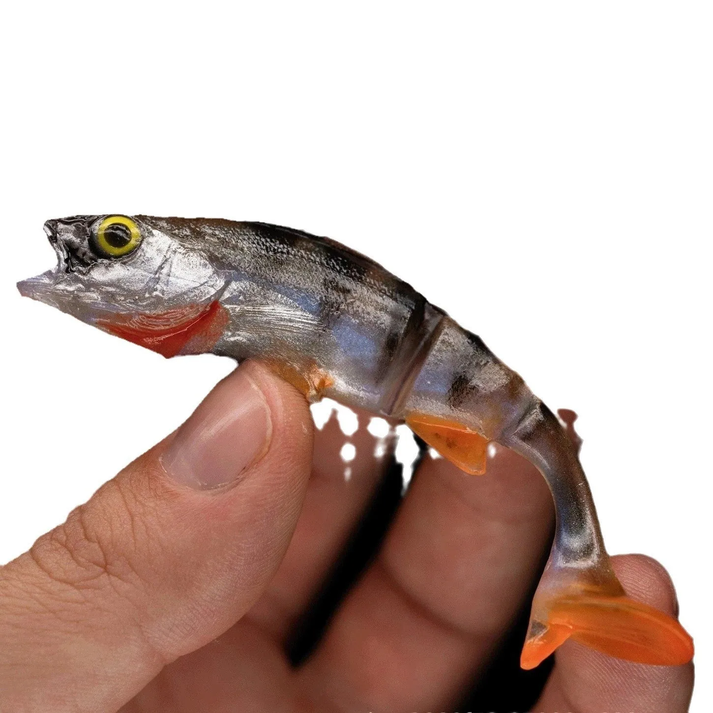 T-tail catfish design soft fishing lure with scissors tail in fish colour pattern for sea fishing
