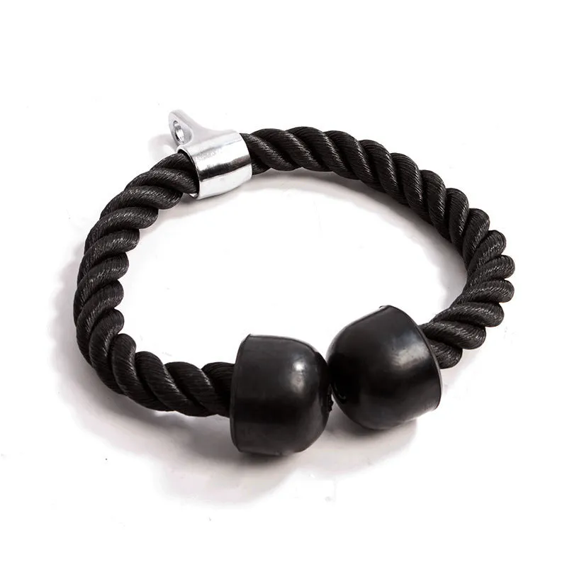 Biceps rope 70cm with nylon rope, PU head, and electroplated all-steel lifting lugs for cable machines
